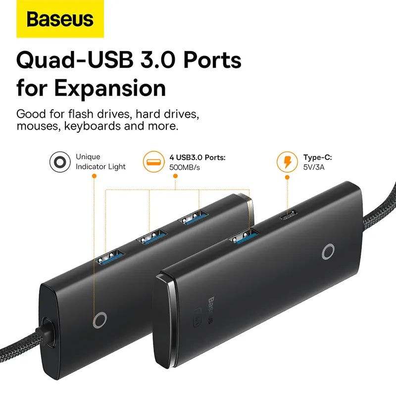 Baseus-Hub-Lite-Series-4-Port-USB-A-HUB-Adapter-4X-USB-3.0-1m-Black-WKQX030101-15